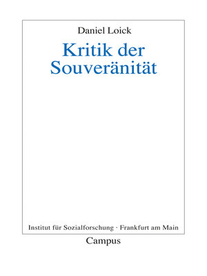 cover image of Kritik der Souveränität